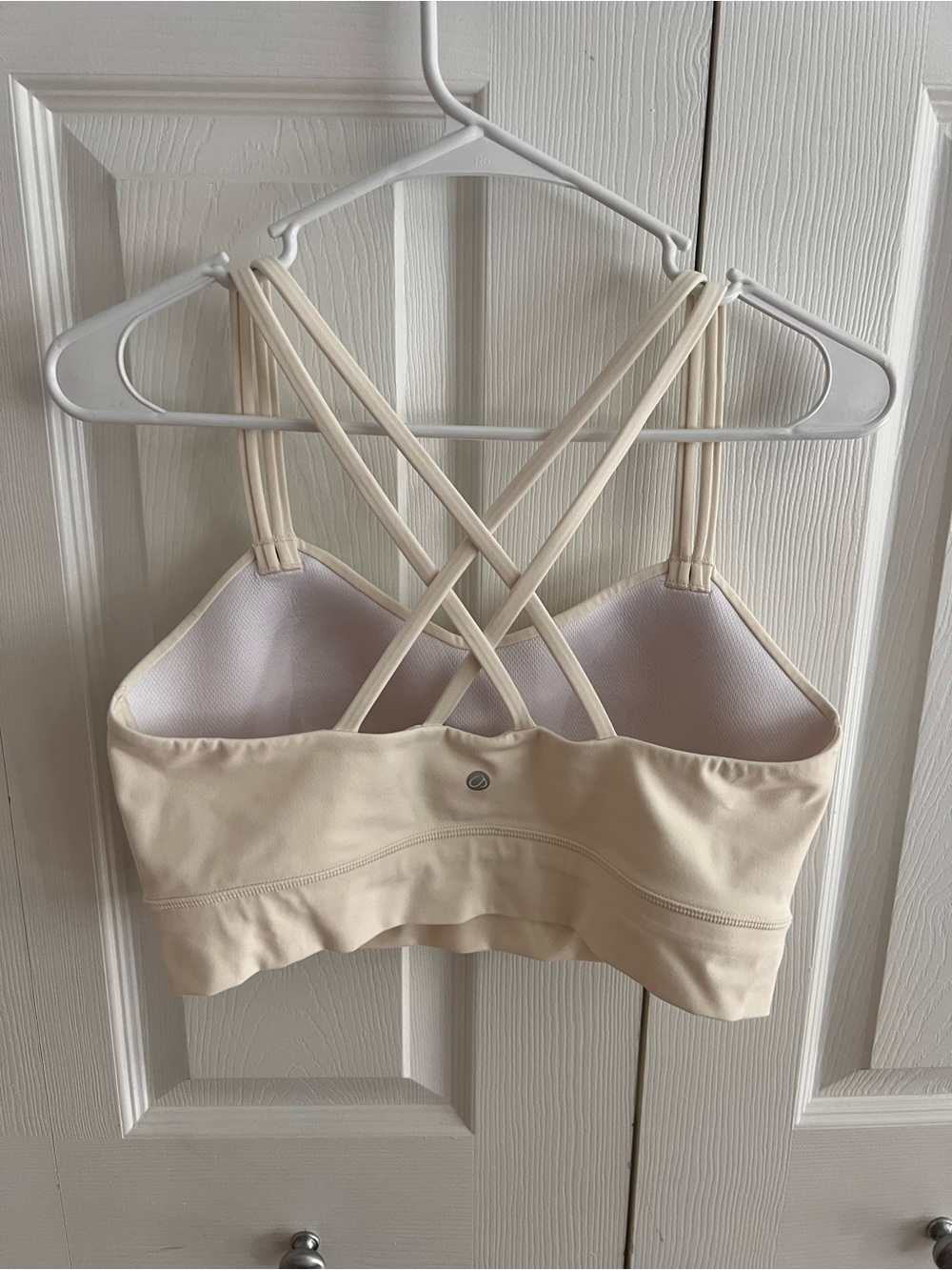 CRZ YOGA Butterluxe Longline Double-Strap Sports Bra in Cream - Picture 3 of 3
